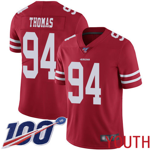 San Francisco 49ers Limited Red Youth Solomon Thomas Home NFL Jersey #94 100th Season Vapor Untouchable->youth nfl jersey->Youth Jersey